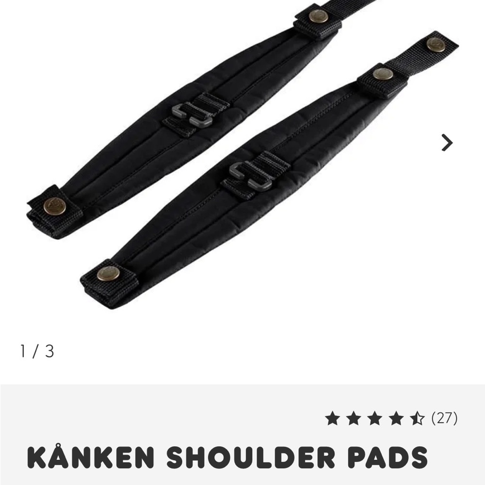 Fjallraven Black Kanken Shoulder Pads